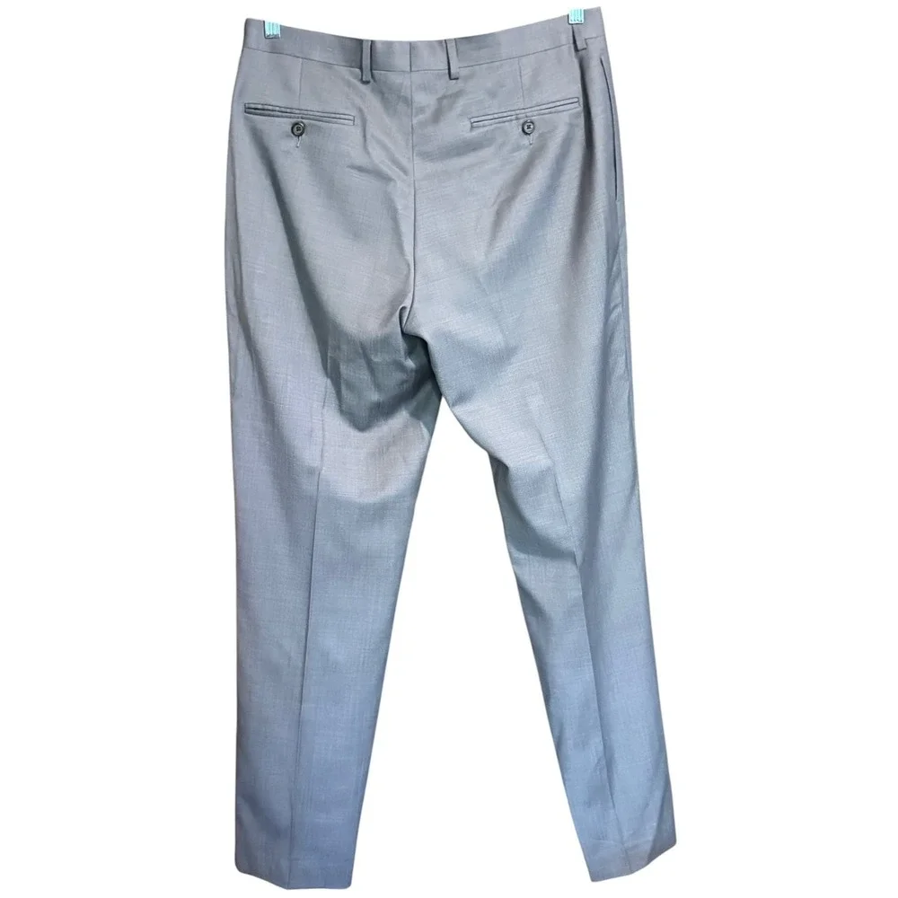 Lauren Ralph Lauren Mens Slim Fit Dress Pants Light Gray Sharkskin 34x32